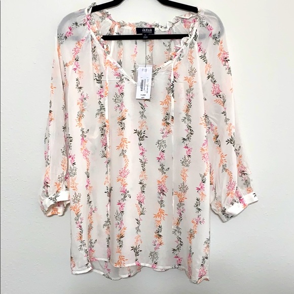 a.n.a Tops - NWT- floral blouse